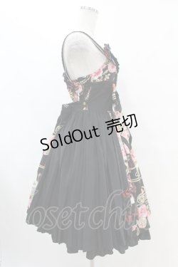 画像3: metamorphose / 花鳥風月〜乙女のはなごろも〜 プリーツジャンパースカート(草柄リボン) Free 黒紅 H-25-07-06-1033-ME-OP-NS-ZH