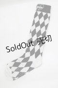 MORPH8NE / SLINKY HIGH KNEE SOCKS  黒×白 H-25-07-06-066-PU-ZA-KB-ZH