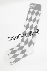 MORPH8NE / SLINKY HIGH KNEE SOCKS  黒×白 H-25-07-06-066-PU-ZA-KB-ZH