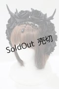 Restyle / Antlers roses and beads  黒 H-25-07-06-068-GO-AC-KB-ZH