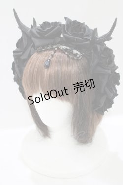 画像1: Restyle / Antlers roses and beads  黒 H-25-07-06-068-GO-AC-KB-ZH