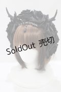 Restyle / Antlers roses and beads  黒 H-25-07-06-069-GO-AC-KB-ZH