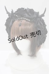 Restyle / Antlers roses and beads  黒 H-25-07-06-069-GO-AC-KB-ZH