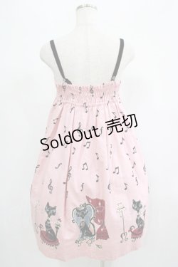 画像3: Emily Temple cute / 音符＆ネコハイウエストノースリーブワンピース  ピンク H-25-07-06-001-ET-OP-KB-ZH