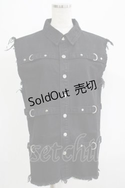 画像1: KILL STAR / Ervin Unisex Button-Up Vest XS ブラック H-25-07-06-024-SL-TO-KB-ZH