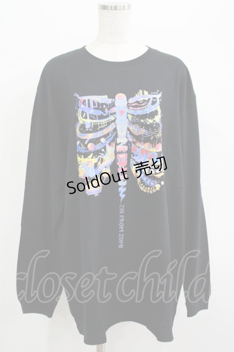 画像1: QOOZA / QOOZA×zumi Costal Long Sleeve Tee  黒 H-25-07-06-025-PU-TO-KB-ZY (1)