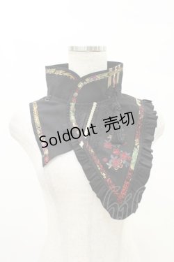画像1: Ozz oneste / 刺繍つけ襟  桜刺繍黒 H-25-07-07-005-OO-ZA-KB-ZH