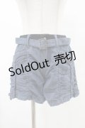 Ozz Croce / ギャザーショートパンツ  青 H-25-07-07-006-OO-PA-KB-ZH
