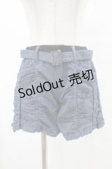 Ozz Croce / ギャザーショートパンツ  青 H-25-07-07-006-OO-PA-KB-ZH