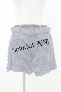 Ozz Croce / ギャザーショートパンツ  青 H-25-07-07-006-OO-PA-KB-ZH