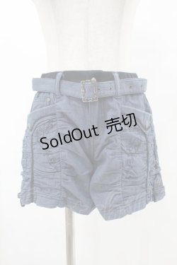 画像1: Ozz Croce / ギャザーショートパンツ  青 H-25-07-07-006-OO-PA-KB-ZH