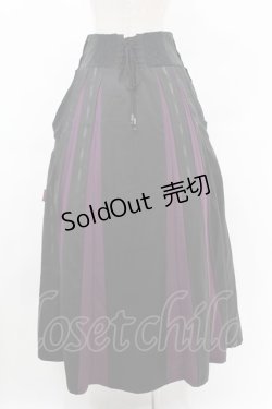 画像2: Ozz oneste / ハイウエスト袴プリーツスカート  黒×紫 H-25-07-07-033-OO-SK-KB-ZH
