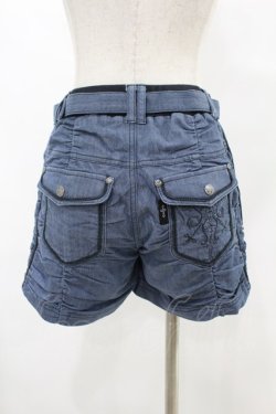 画像2: Ozz Croce / ギャザーショートパンツ  青 H-25-07-07-006-OO-PA-KB-ZH