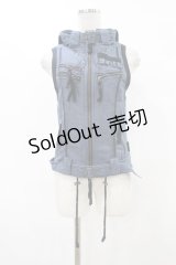 Ozz Croce / フード付きデニムベスト  青 H-25-07-07-040-OO-TO-KB-ZH