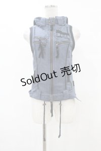 Ozz Croce / フード付きデニムベスト  青 H-25-07-07-040-OO-TO-KB-ZH