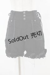 Ozz Croce / 刺繍ショートパンツ  黒 H-25-07-07-007-OO-PA-KB-ZH