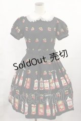 Innocent World / チェリージャムワンピース M ブラック H-25-07-07-1005-IW-OP-NS-ZH