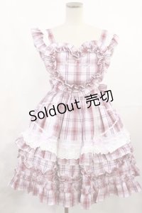 Angelic Pretty / Heart胸あて付スカート(タータン) Free ピンク H-25-07-07-1009-AP-OP-NS-ZH