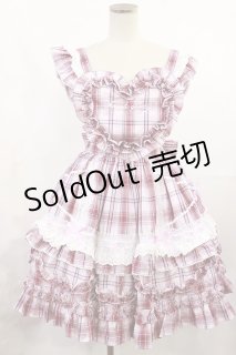 Angelic Pretty / Heart胸あて付スカート(タータン) Free ピンク H-25