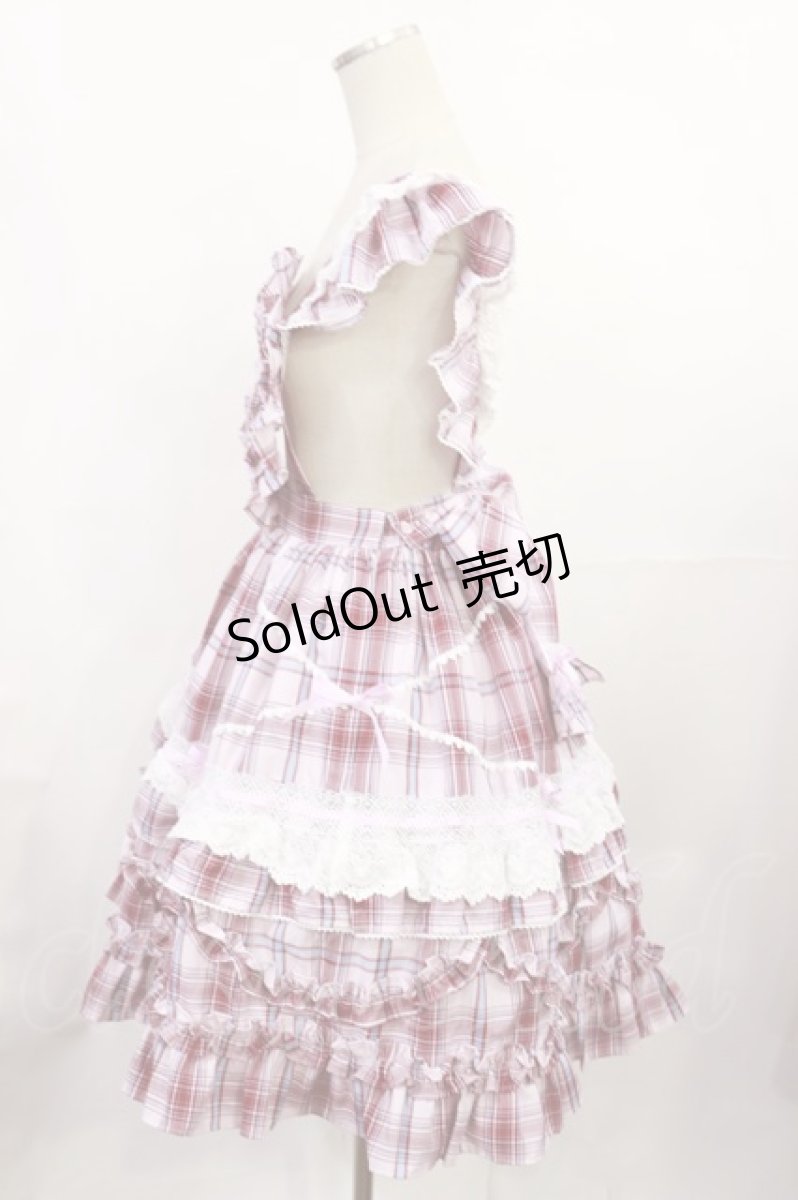 画像2: Angelic Pretty / Heart胸あて付スカート(タータン) Free ピンク H-25-07-07-1009-AP-OP-NS-ZH (2)