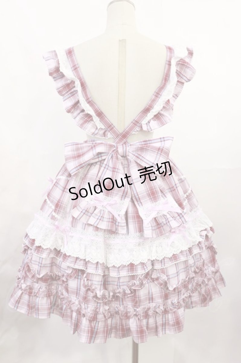 画像3: Angelic Pretty / Heart胸あて付スカート(タータン) Free ピンク H-25-07-07-1009-AP-OP-NS-ZH (3)