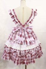 画像3: Angelic Pretty / Heart胸あて付スカート(タータン) Free ピンク H-25-07-07-1009-AP-OP-NS-ZH (3)