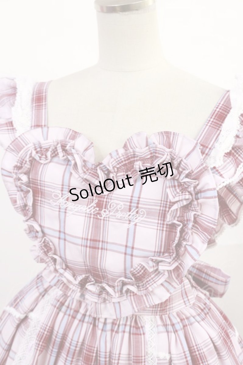 画像4: Angelic Pretty / Heart胸あて付スカート(タータン) Free ピンク H-25-07-07-1009-AP-OP-NS-ZH (4)