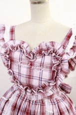 画像4: Angelic Pretty / Heart胸あて付スカート(タータン) Free ピンク H-25-07-07-1009-AP-OP-NS-ZH (4)