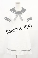 Angelic Pretty / セーラーラインカットワンピース Free シロ/ブラック H-25-07-07-1014-AP-OP-NS-ZH