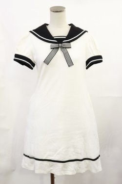 画像1: Angelic Pretty / セーラーラインカットワンピース Free シロ/ブラック H-25-07-07-1014-AP-OP-NS-ZH