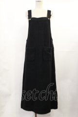 INGEBORG / ロゴ刺繍ジャンパースカート Free ブラック H-25-07-07-1016-LO-OP-NS-ZT132