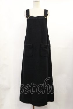 画像1: INGEBORG / ロゴ刺繍ジャンパースカート Free ブラック H-25-07-07-1016-LO-OP-NS-ZH