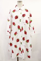Jamie エーエヌケー / イチゴ柄BIgシャツ M オフ H-25-07-07-1023-LO-BL-NS-ZH