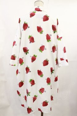 画像2: Jamie エーエヌケー / イチゴ柄BIgシャツ M オフ H-25-07-07-1023-LO-BL-NS-ZH