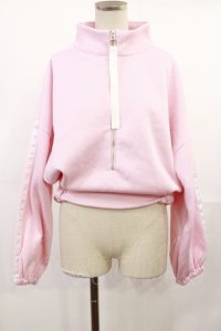 milklim / ライン入りZIPトレーナー Free ピンク H-25-07-07-1025-LO-TO-NS-ZH