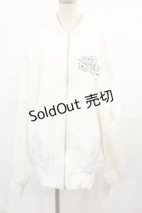 Jamie エーエヌケー / ロゴブルゾン M ホワイト H-25-07-07-1031-LO-JA-NS-ZH