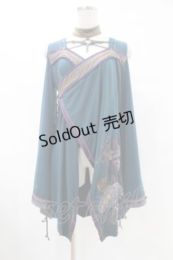 画像1: Ozz oneste / 着物衿ホルターチュニック  ターコイズ H-25-07-07-009-OO-TO-KB-ZH