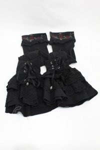 Ozz oneste / 薔薇刺繍編上げレースアームカバー  黒 H-25-07-07-002-OO-ZA-KB-ZH