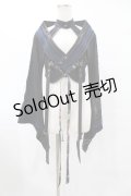 Ozz oneste / チョーカー風ホルター着物袖ボレロ  黒×ネイビー H-25-07-07-012-OO-TO-KB-ZH
