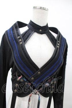 画像4: Ozz oneste / チョーカー風ホルター着物袖ボレロ  黒×ネイビー H-25-07-07-012-OO-TO-KB-ZH