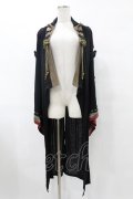 Ozz oneste / チャイナメッシュロングカーデ  黒×金 H-25-07-07-014-OO-TO-KB-ZH