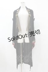 Ozz oneste / チャイナメッシュロングカーデ  黒×金 H-25-07-07-014-OO-TO-KB-ZH
