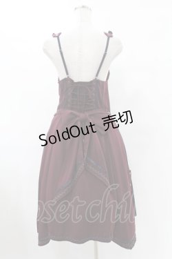 画像2: Ozz oneste / 薔薇刺繍サイドプリーツジャンパースカート  ボルドー×ネイビー H-25-07-07-020-OO-OP-KB-ZH