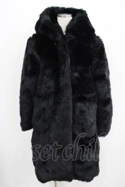 画像1: Candy Stripper / COTTON CANDY FUR COAT 2 ブラック H-25-07-08-1001-PU-CO-KB-ZT0710J