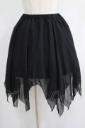 BPN / イレギュラーシフォンスカート  黒 H-25-07-08-1027-GO-BL-KB-ZH