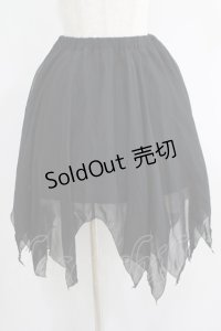 BPN / イレギュラーシフォンスカート  黒 H-25-07-08-1027-GO-BL-KB-ZH
