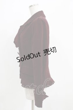 画像2: BPN / 別珍ダブルボタンフリルジャケット  ボルドー H-25-07-08-1033-GO-JA-KB-ZT0710J