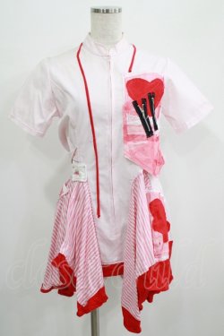 画像1: blablahospital / ツギハギナースワンピース  ピンク H-25-07-08-1035-PU-OP-KB-ZH