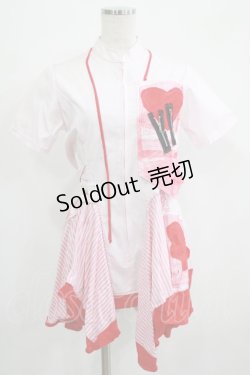 画像1: blablahospital / ツギハギナースワンピース  ピンク H-25-07-08-1035-PU-OP-KB-ZH