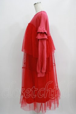 画像2: Candy Stripper / DOT TULLE SWITCHED ONE-PIECE  レッド H-25-07-08-1039-PU-OP-KB-ZH
